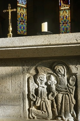 Détail du maître autel de l'église Saint-Fiacre à Lothey